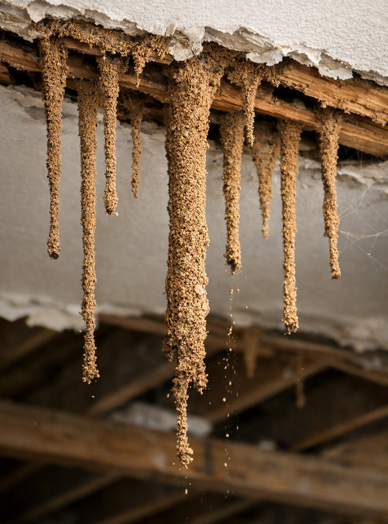 mud tubes in ceiling
