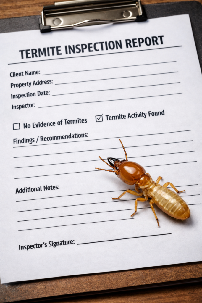 Termite inspection report
